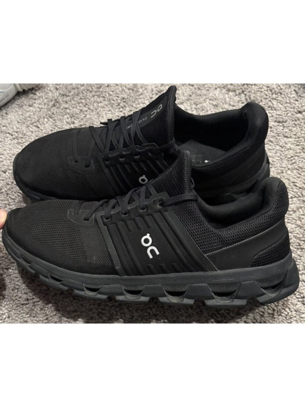 On Cloudswift 3 AD All Black Mesh Low Top Running Shoes Sz 13 Mens